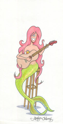 Mermaid Playing a Guitar.