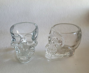 Set of 2 Skull-Shaped Shot Glasses.