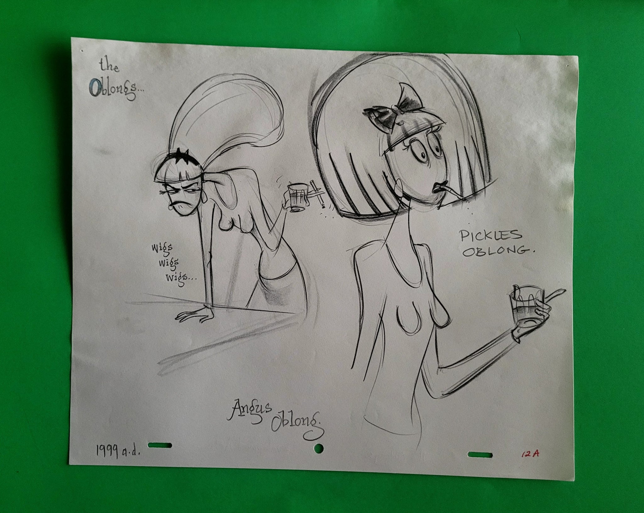 Pickles Oblong Development Art. "Wigs, wigs wigs."