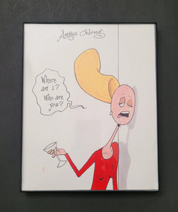 Framed Signed Pickles Drunk Art Print.