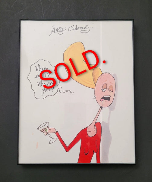 Framed Signed Pickles Drunk Art Print.