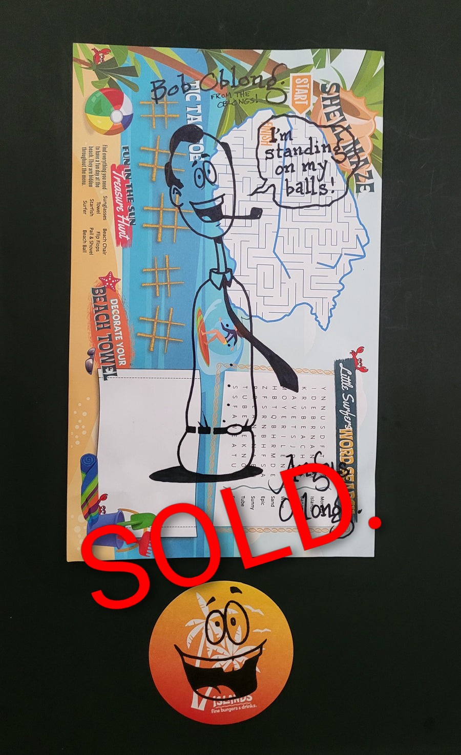 Island's Kid's Menu featuring Bob Oblong!