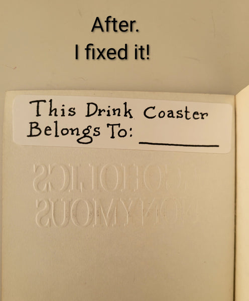 Alcoholics Anonymous Drink Coaster #1.