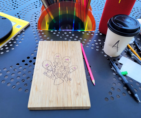 Set of 3 Wood boards with Oblongs Characters drawn on them!