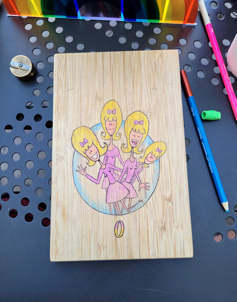 Set of 3 Wood boards with Oblongs Characters drawn on them!