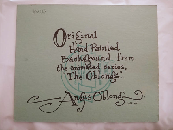 The Oblongs. Hand-painted original background used in the animated series! Courthouse..