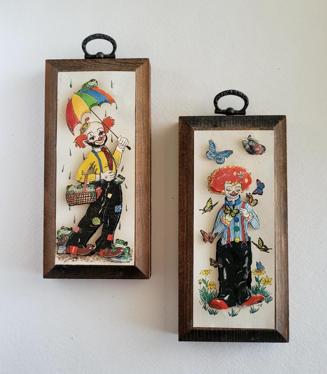 Clown wall-hanging things!