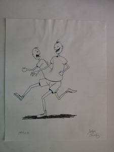Biff & Chip. A Study in Running. Development Art from The Oblongs.