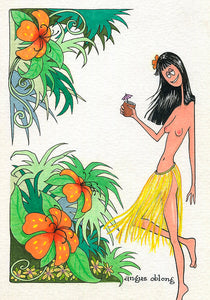 Hawaiian Pinup Girl Art Print.
