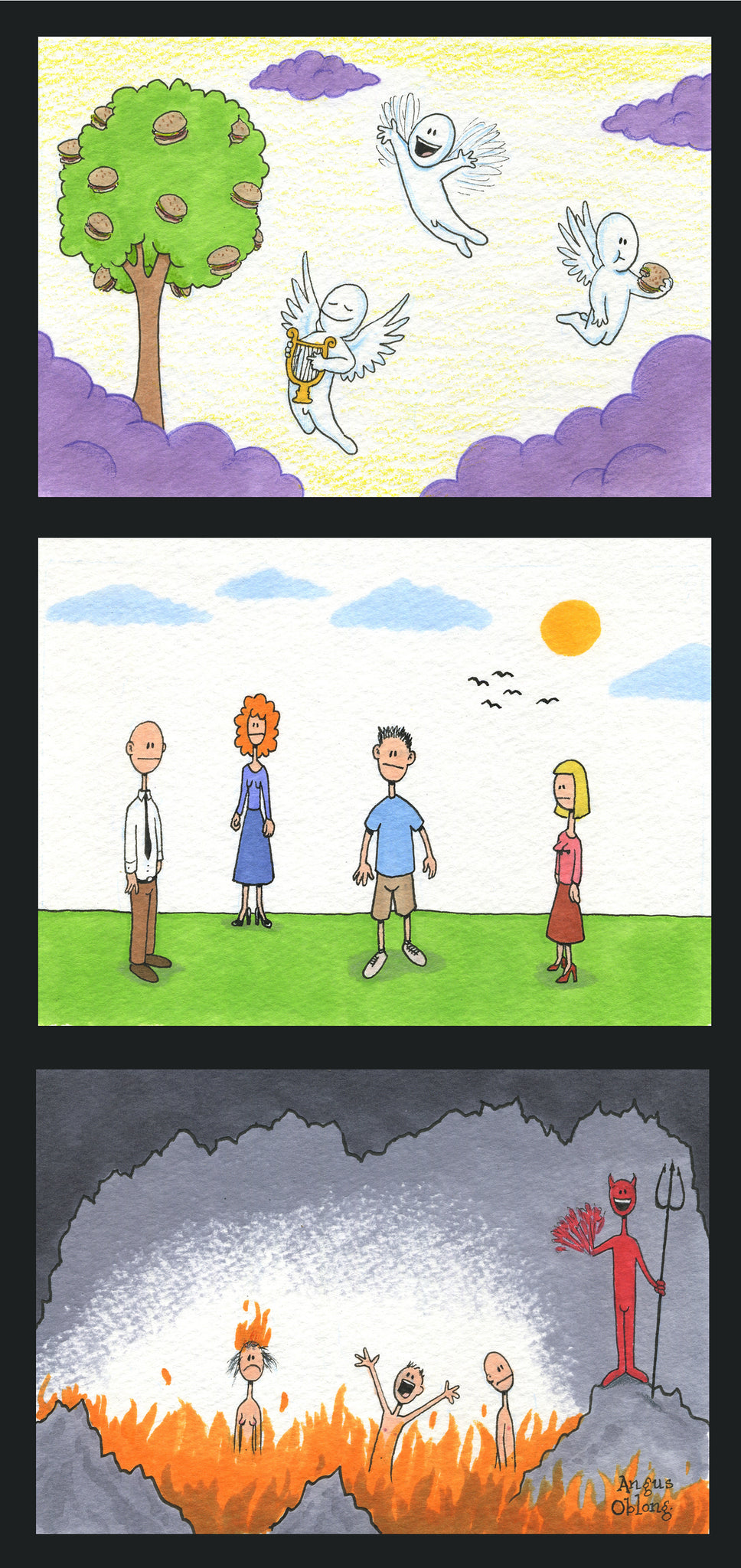 Heaven, Earth & Hell Art Print.