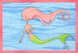 Mermaid Pink Art Print.