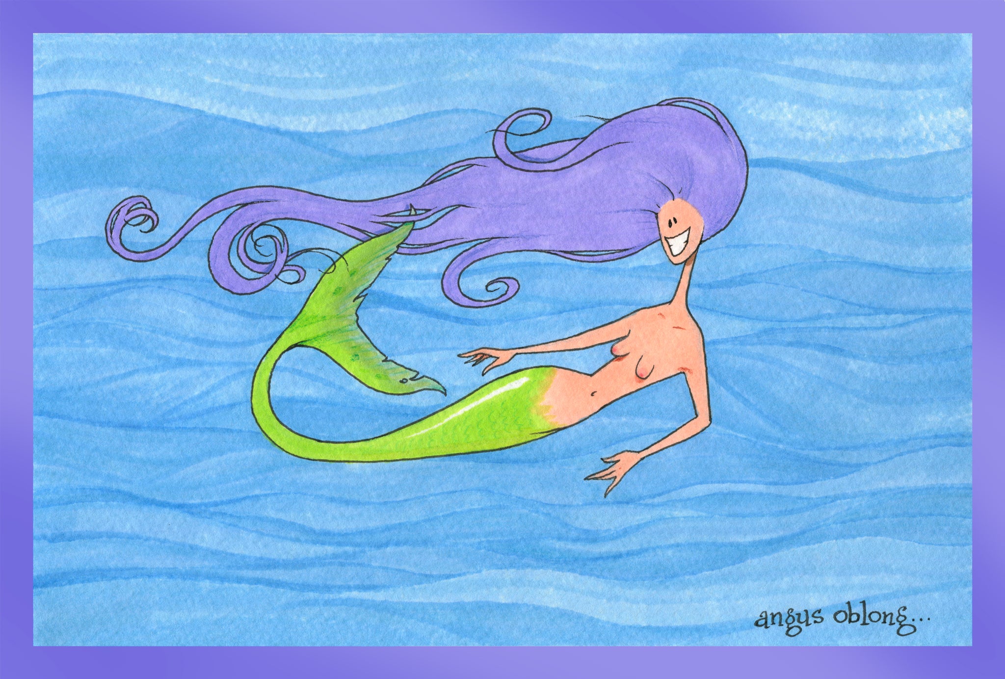 Mermaid Purple Art Print.
