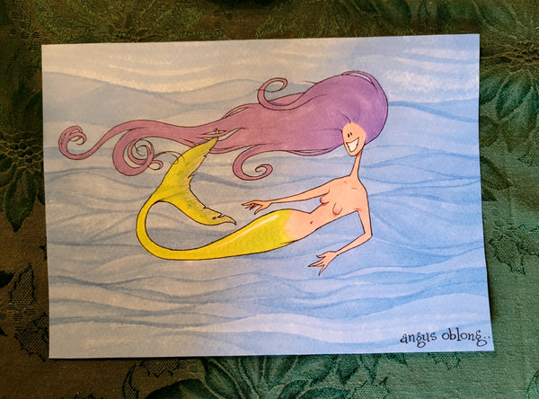 Mermaid Purple Art Print.