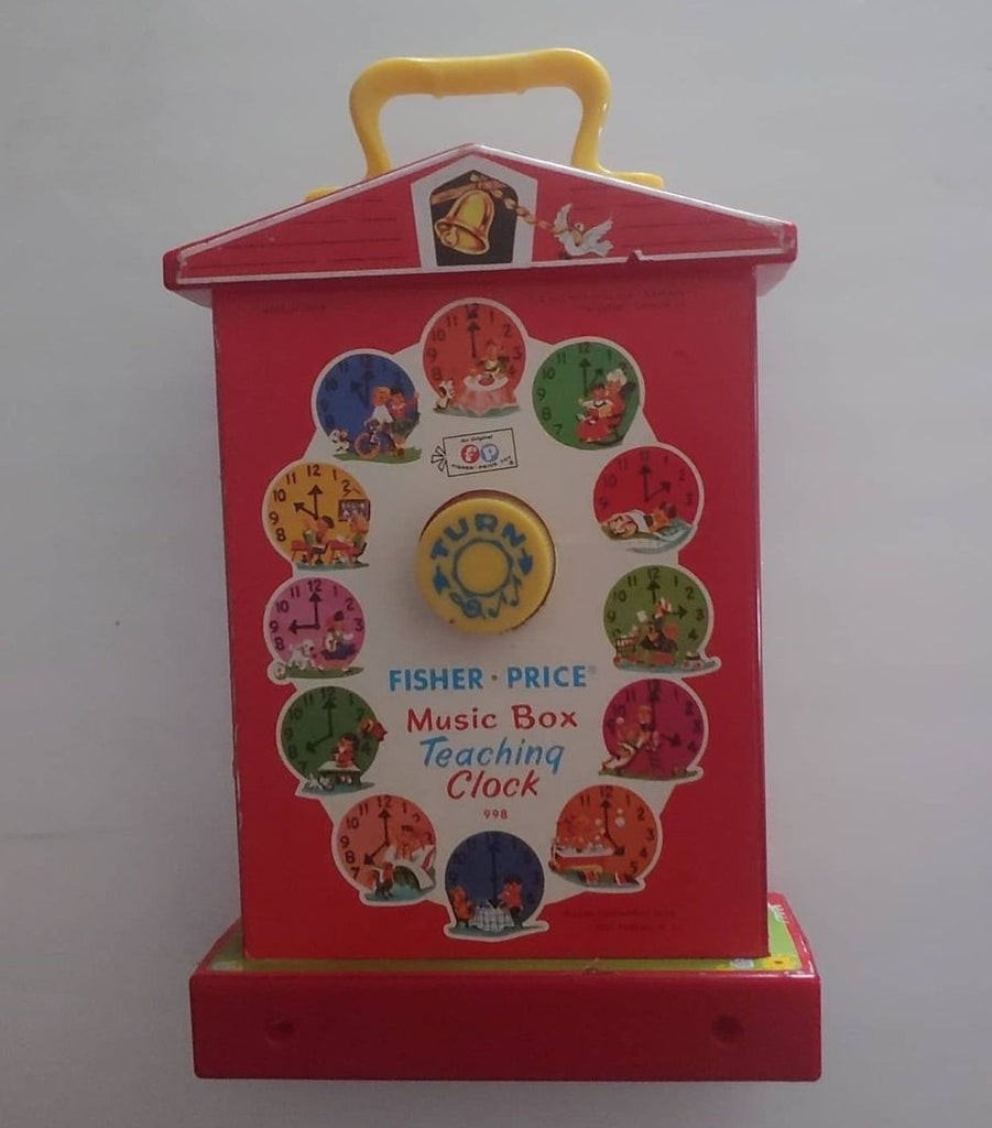 Vintage fisher price shop music box teaching clock